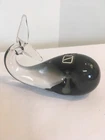 Vintage Murano Whale Paperweight. Clear/black/gray w/ Sticker. V. Nason & C.