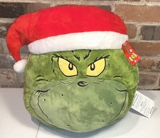 Dr. Seuss How The Grinch Stole Christmas Face Throw Plush PILLOW RUZ 2023