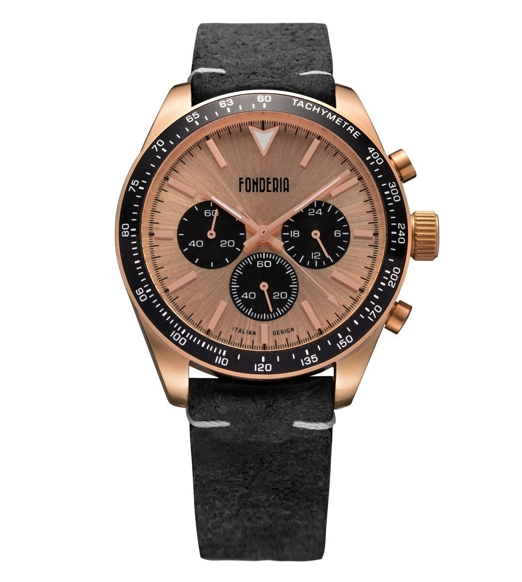 Fonderia Orologio Uomo Cronografo Saltspeeder Cinturino Pelle