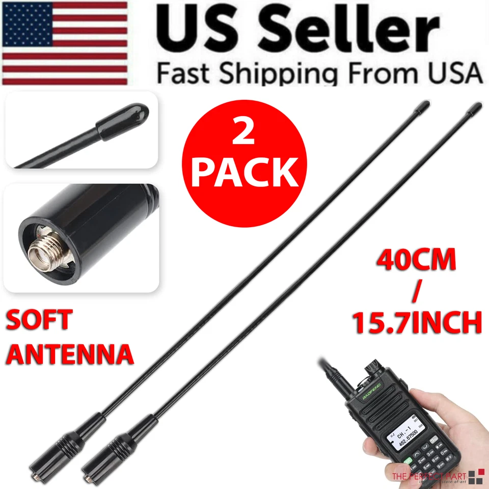 Paquete de 2 antenas de doble banda para Baofeng UV5R UV-82 144/430 MHz NA771 SMA hembra 10 W Foto 2 de 4
