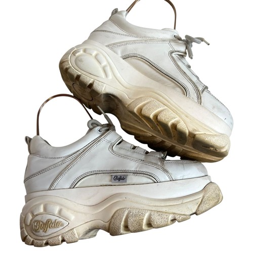 Buffalo London Classic Low Leather platform trainers EU 38 US 7.5 white leather - Picture 7 of 17