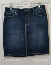 Nine West Womens size 30/10 Date Night Fit Embellished Jean Denim Skirt