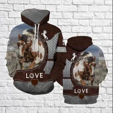 Love Horse All Over Print For Men And Women 3D HOODIE Best Price Christmas Gift