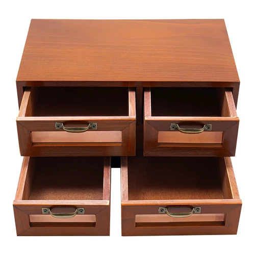 Organizador de Escritorio con Cajones Armario de Almacenamiento de Escritorio de Madera Caja de Almacenamiento, 4 Cajones - Imagen 14 de 18