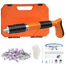 50pcs Nails Portable Manual Steel Nail Gun- 5 Speed Adjustable Concrete Orange