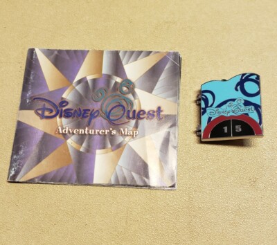 Rare Disney Trading Pin Map DisneyQuest 15th Anniversary