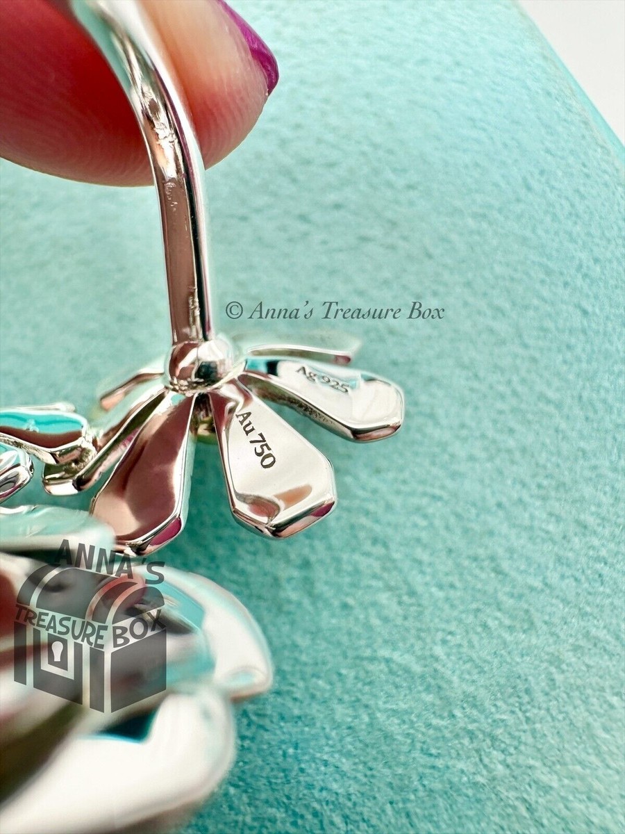 Tiffany & Co. 925 Silver 18k RTT Love Bug Flower Cluster