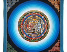 Kalachakra Lotus Mandala Thangka Painting Wall Hanging Unframed Canvas 24K Gold