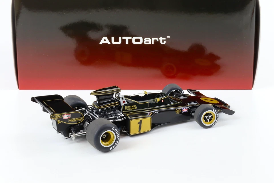 1:18 AUTOart Team Lotus Tipo 72E Gran Premio GP 1973 Emerson Fittipaldi #1 - Immagine 3 di 4