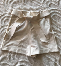 New Cream Tie Waist Women's Dress Shorts Size-Small by Fashion Nova NWT