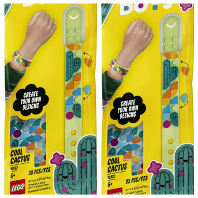 LEGO DOTS Cool Cactus Bracelets 41922 DIY Craft Bracelet Kit (33 Pieces) 2 Pack
