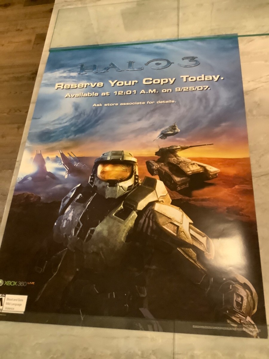 Mint Large Halo 3 Extremely rare Promo pre release Poster