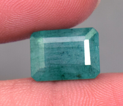 4.75 Ct Natural Zambian Emerald Faceted Emerald Cut Loose Certified Gemstone  
