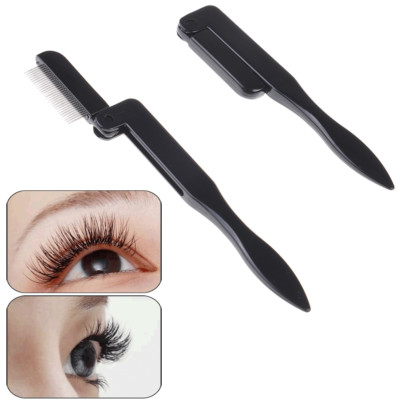 2Pcs Foldable Metal Teeth Comb Brush for Eyelash Eyebrow Cosmetic Makeup T-lk