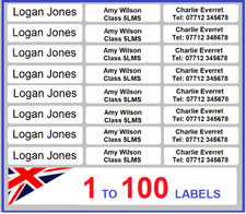 IRON ON  LABELS School Uniform Name Tags Clothes Identity Tape Nursing Home lot