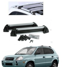 BARRE PORTATUTTO ALLUMINIO HYUNDAI TUCSON 2005+PORTASCI 4 PAIA CHIAVI ANTIFUR K9