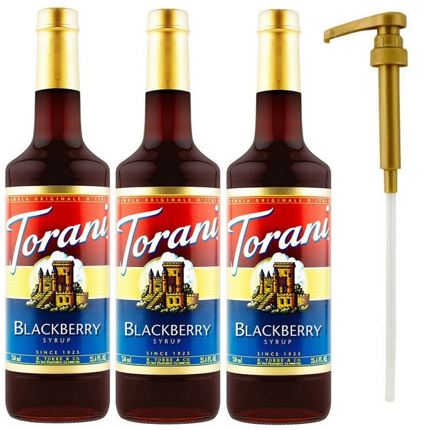 Torani Syrup, Blackberry, 25.4Ounce Bottles (Pack of 3) and ONE Syrup