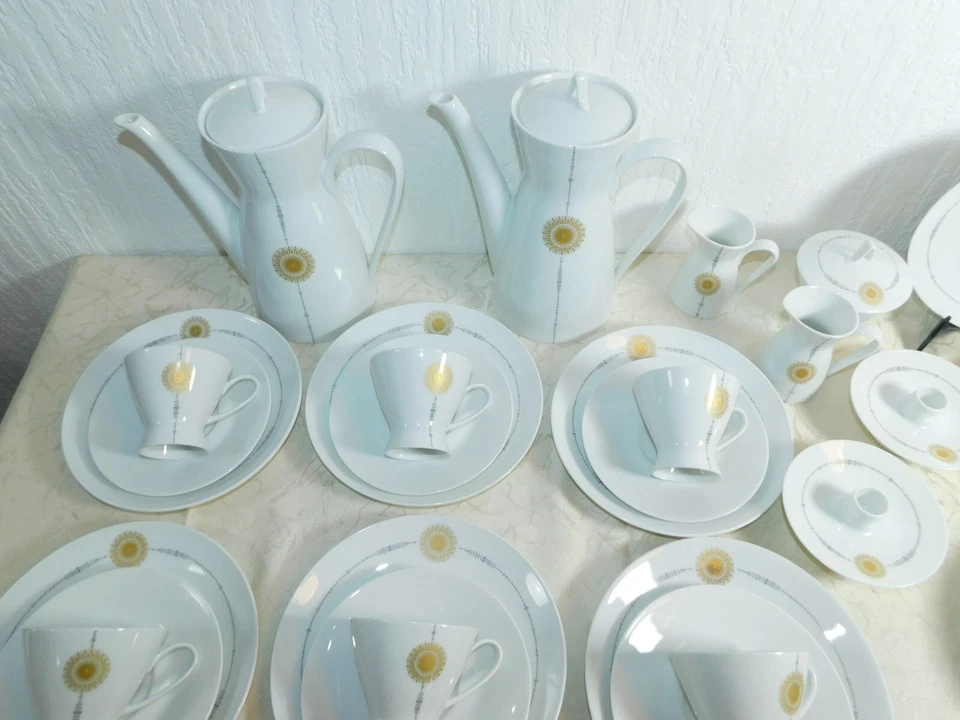Service À Café Rosenthal Forme 2000 "Soleil De Minuit" Vintage 38 Pièces! - Photo 4/4