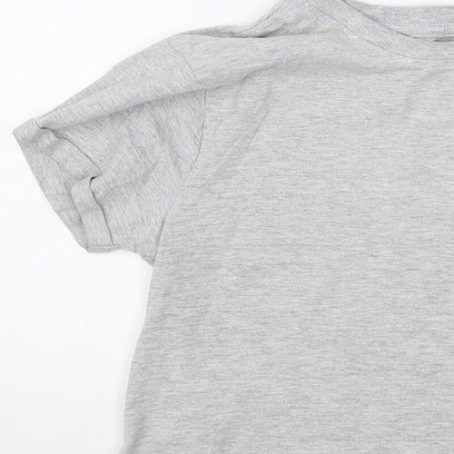 Primark Womens Grey Cotton Blend Cropped T-Shirt Size 2XS Crew Neck - Friends - Picture 11 of 12