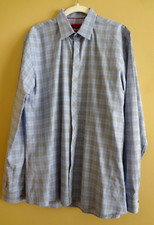 NWOT Hugo Hugo Boss Slim Fit Blue/Brown MicroCheck Cotton Red Label Shirt size L