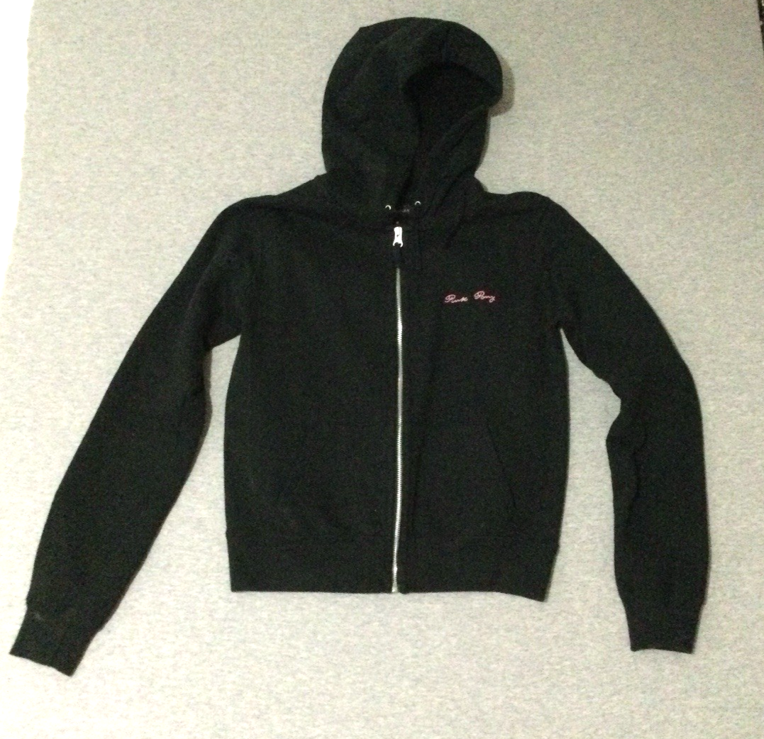 Ralph Lauren felpa donna nera rosa pony zip con cappuccio taglia media preppy