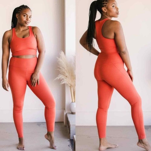 Neu Girlfriend Collective Capri-Leggings Damen S orange hohe Taille kompressiv - Bild 3 von 13