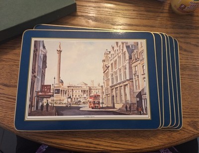 6 in Box Harrods Knightsbridge Pimpernel Cork Back Placemats English London NEW
