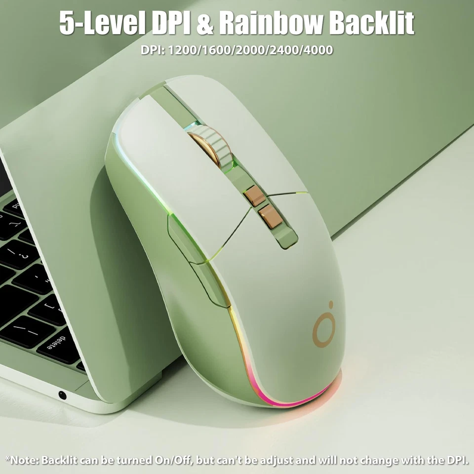 Wireless Gaming Mouse Tri-Mode 2.4Ghz/Bluetooth 5.0/Wired USB-C with RGB LED ... - Image 4 of 4