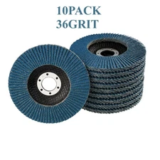 10 Pack 4-1/2 x 7/8 inch Blue ZA T29 Flap Discs 36 Grit Grinding Wheels Grinder