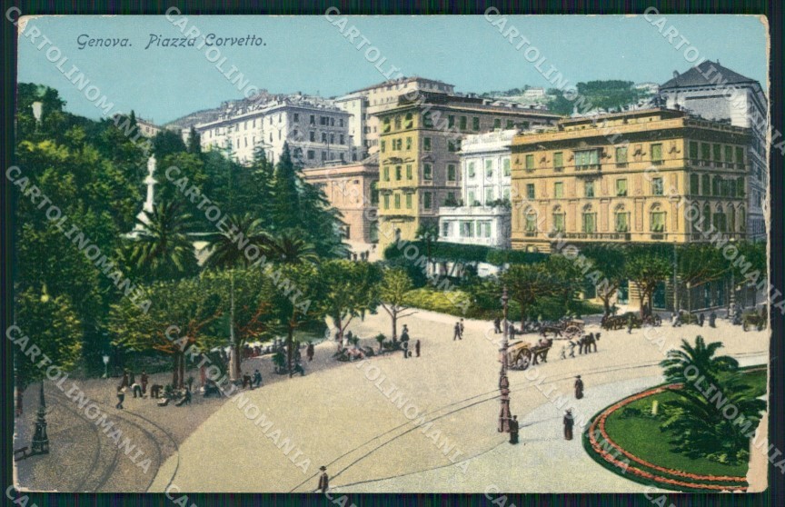 Genova Città Piazza Corvetto ABRASA cartolina WX2917