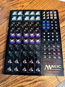 Vintage Magic The Gathering Fallen Empires Unpunched Token Counter Sheet WOTC