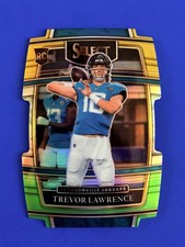 2021 Select Trevor Lawrence Jaguars Die-cut Green & Yellow Prizm Rookie Card #43. rookie card picture