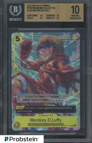 2025 One Piece EN Illustration Collection Vol.3 #OP07-109 Monkey.D.Luffy BGS 10