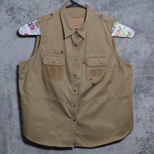 Vintage Ralph Lauren Vest Mens XL Beige Safari Fishing Utility Cotton Gorpcore