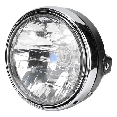 Terisass LED Headlight Modified Retro Round Motorcycle Head Front Light Assem...