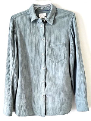 J Crew Women's Gauze Long Sleeve Classic Button Up Shirt Sz 8 Sage Green  Cotton | eBay