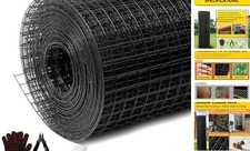 Black Hardware Cloth Chicken Wire Fencing, 19Gauge, Vinyl PVC 1/2inx48inx100ft