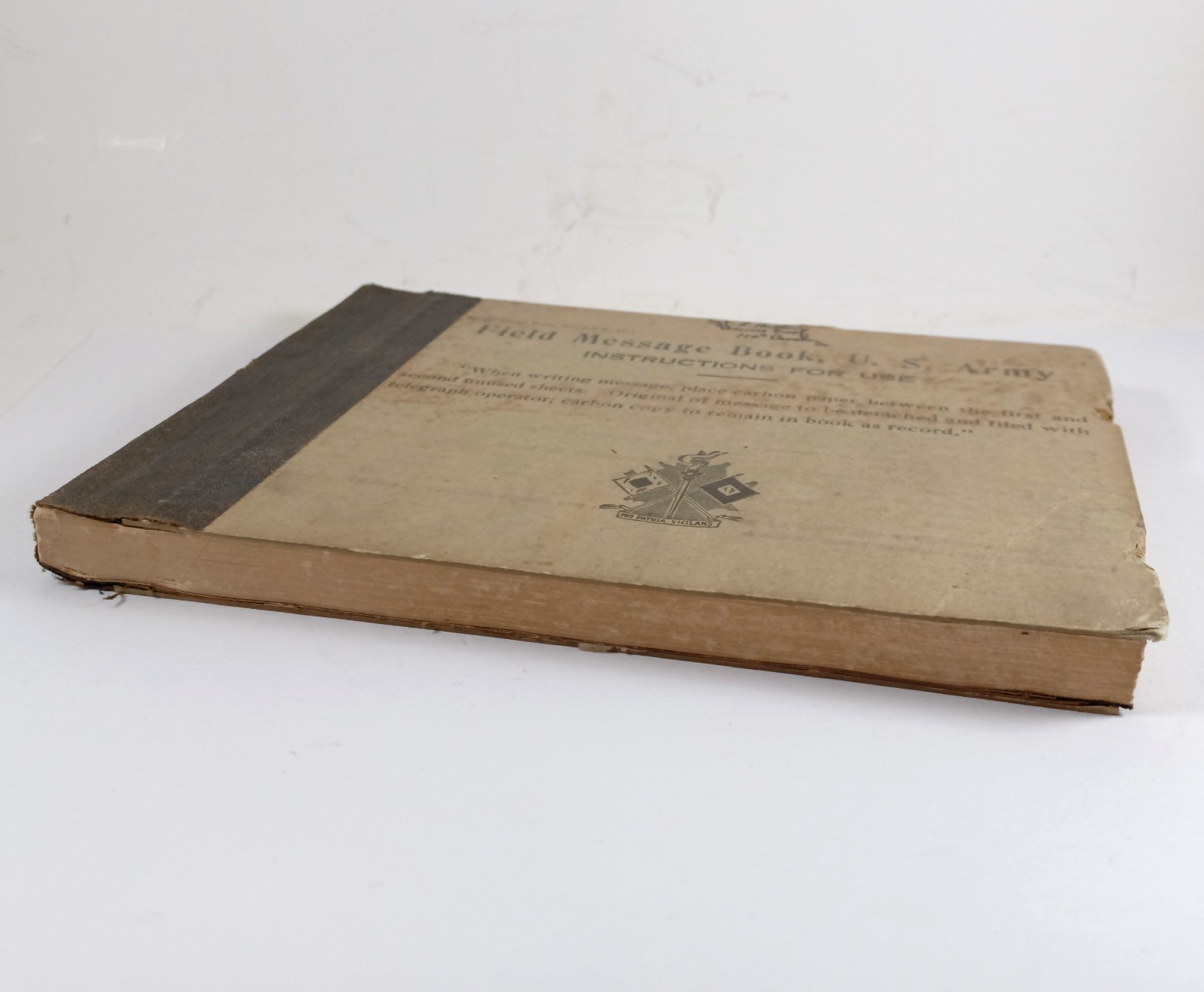 Antique 1917 U.S Army Signal Corps Field Message Book, Pages Unused 