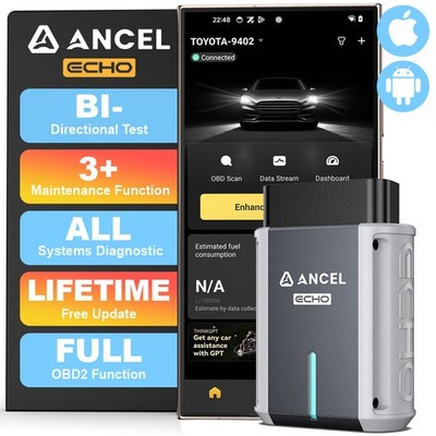 ANCEL Echo OBD2 Scanner Bidirectional All System Diagnostic Tool Oil Reset EPB