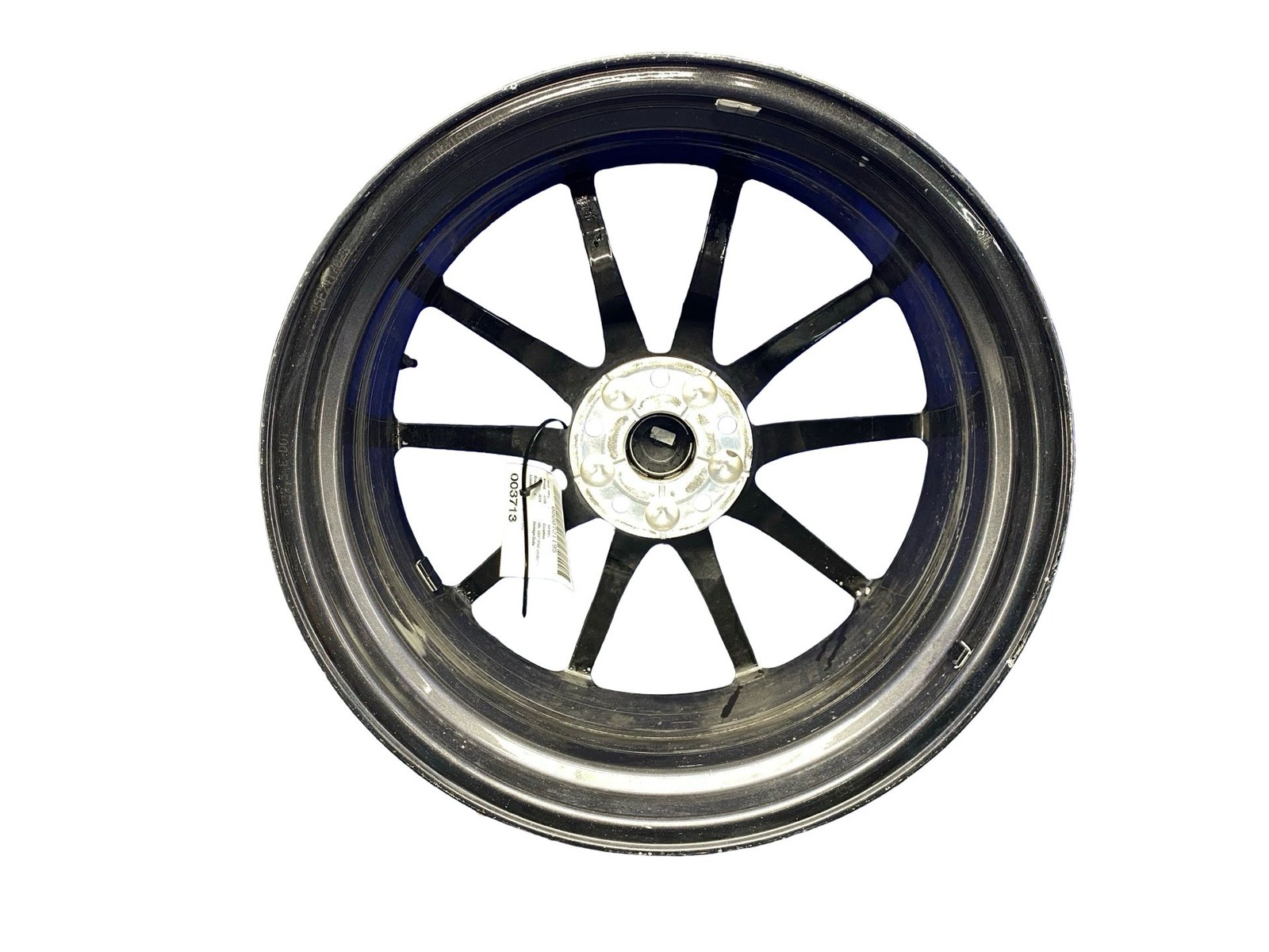 2016-2021 Mclaren 570s 19X8 5 V Spoke Wheel Rim Silver W/ Carbon Fiber Caps