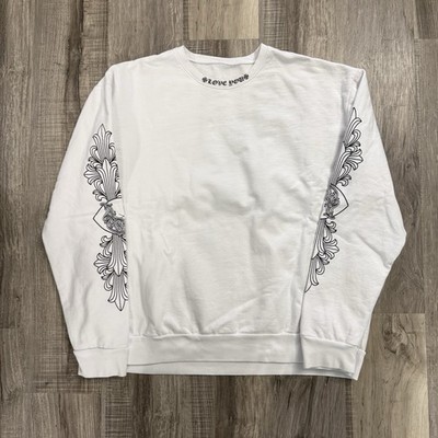 Chrome Hearts CH Love You Floral White Crewneck Men s Size XL - Pre Owned