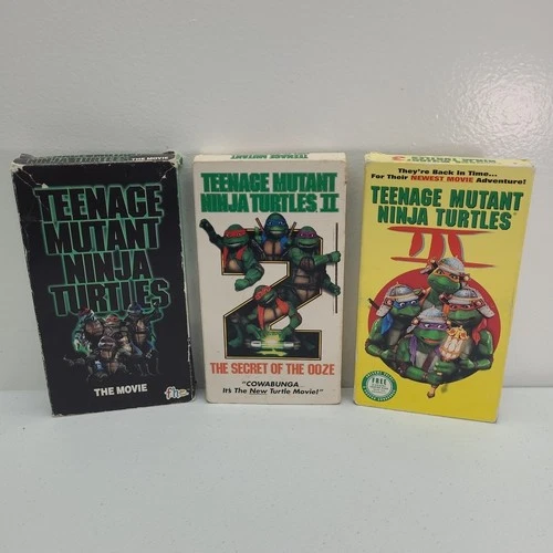 Teenage Mutant Ninja Turtles Movies 1, 2 & 3 VHS Tapes Lot Of 3 TMNT Trilogy 90s