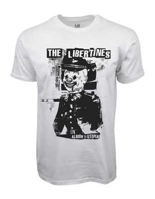 2003 LIBERTINES 'ALBION TO UTOPIA' GRAPHIC WHITE T-SHIRT