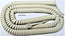 2-Pack Ash 25Ft Tadiran Phone Long Handset Cord Coral DKT EKT Series Curly Coil