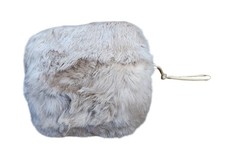 Vintage Handwarmer Muff Beige Fur Victorian Elegant Edwardian Winter Formal Prom