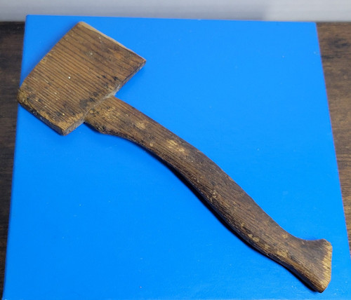 Wooden Hand Carved Axe or Hatchet
