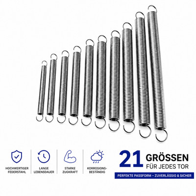 2x Universal Garagentor Garagentorfedern Garage Zugfeder Paar Ersatz Feder