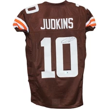 Quinshon Judkins Autographed Pro Style sz XL Brown Jersey Beckett Witness 53124