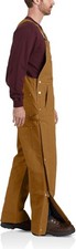 Carhartt 106672-BRN Firm Duck Loose-Fit Insulated Bib Overalls for Men, S -