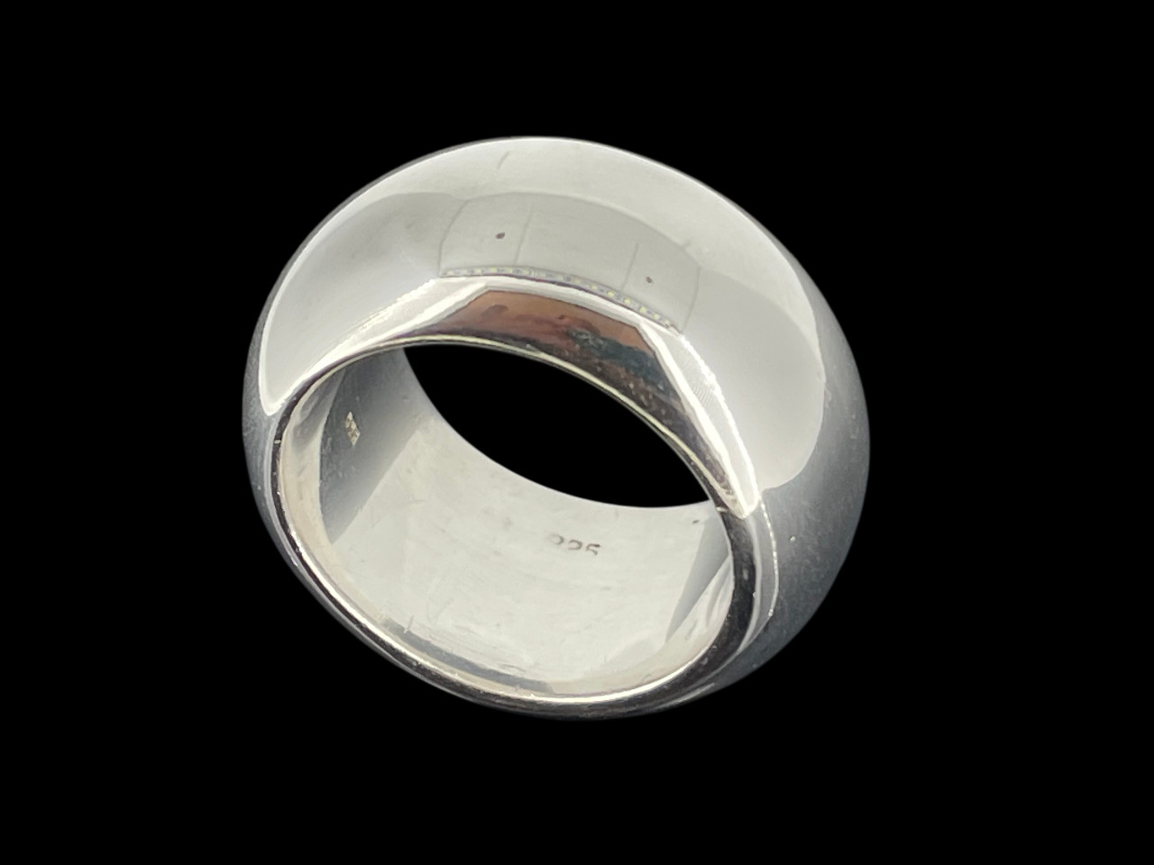 Solid Wide Silver Ring Simple Elegant Domed Domed… - image 8